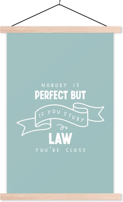 Posterhanger incl. Poster 40x60 cm - Schoolplaat - Quote - Wet - Studenten - Textielposter - Blanke latten