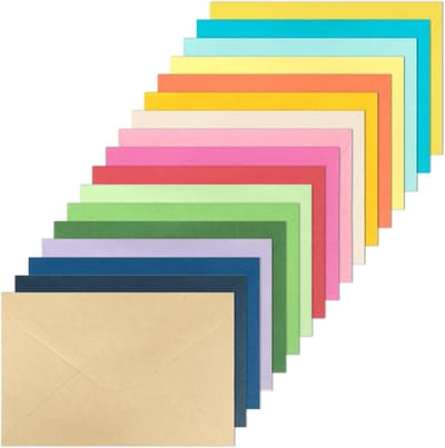 Kleurrijke enveloppen in 17 kleuren, 85 stuks (16 x 11 cm) voor geschenken, verjaardagen en feesten