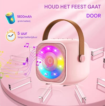 Thuys – Draagbare Karaoke Machine – Met 1 Draadloze Microfoon – Voor Kinderen – Bluetooth Karaoke Systeem