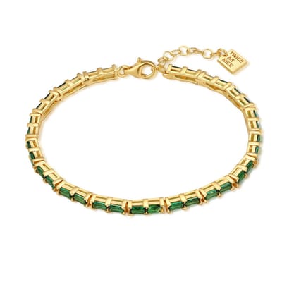 Twice As Nice Armband in zilver, groene zirkonia Goudkleurig 18cm