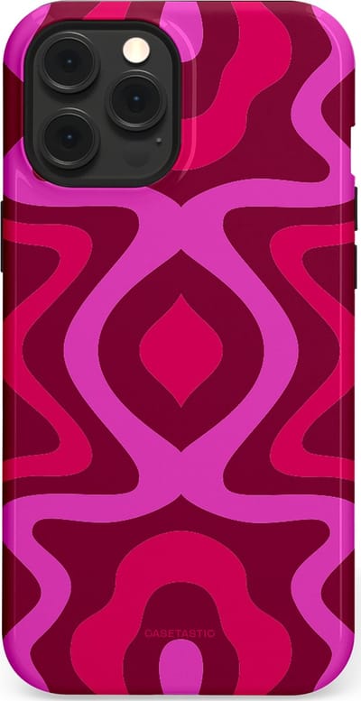Casetastic Hoesje Geschikt voor Apple iPhone 12 Pro Max Magsafe - Stijlvolle Beschermende Duo-layer Case - Retro golf