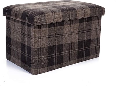 Opklapbare Voetsteun - Compact Krukje - Ontspannen Zitten - Verander Schoenen Gemak - 35 cm Lengte - Bruin