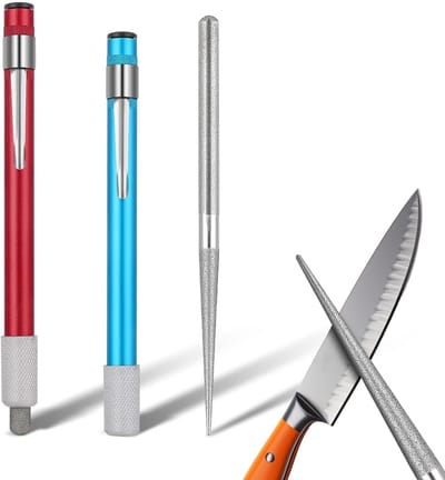 Dailygoods- Messenslijper Gekarteld - Intrekbare Diamant - Slijptool voor Buiten - Ergonomisch Ontwerp - Duurzaam Materiaal - Ideaal voor Vissen - Slijper