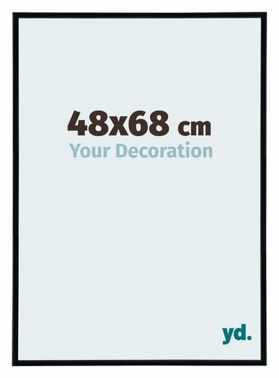 Your Decoration - Puzzellijst 48x68 cm - Zwart Hoogglans - Puzzellijst 500-1000 stukjes - Kunststof Fotolijst - Annecy