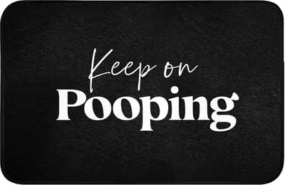 WC mat 60x40 cm - Antislip - Quote - Keep on pooping - Zwart - Spreuken - Toiletmat - Vloermat - Douchemat - Toilet tapijt - Toiletmatten