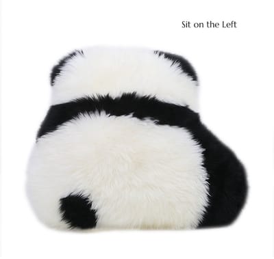 Premium Wol Panda Kussen – Zachte Australische Wol, Knusse Moderne Woondecoratie - zit links