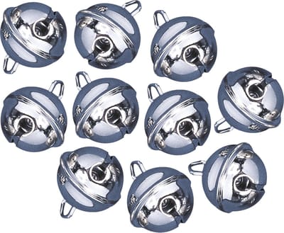 Rayher Hobby Belletjes - 20x - metaal - zilver - met oog - 19 mm - Kersmuts belletjes - Kattenbellen