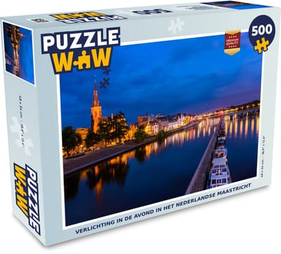 Puzzel Licht - Nacht - Maastricht - Legpuzzel - Puzzel 500 stukjes