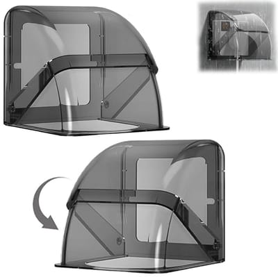 Regenkap voor Stopcontact - 2 stuks - 100×100×93 mm - Spatwaterdicht & UV-bestendig - Beschermkap voor Buiten Stopcontacten - Zelfklevende - Voor Badkamer & Buiten - Transparant Grijs