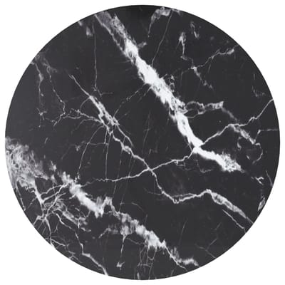 vidaXL - Tafelblad - Ø60x0,8 - cm - gehard - glas - met - marmeren - design - zwart