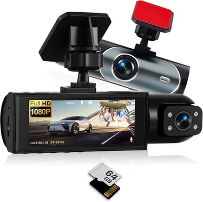 Dual Dashcam met 1080p Full HD en Interne Camera voor Volledige Bescherming