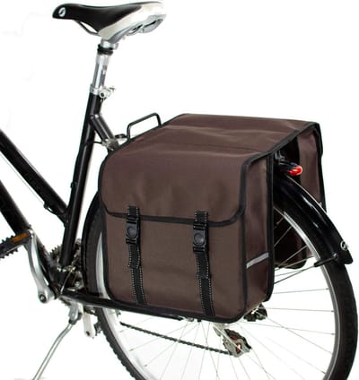 Famanu - Classic Fietstas, dubbel, modieus, uniseks, bruin