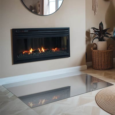 Coloray Vloerplaat Houtkachel - Vloerplaat voor Houtkachel - 120 cm x 80 cm - Vloerplaat Open Haard - Grijs Vloerplaat Kachel - Verwarmingsaccessoires - Plaat voor Onder Kachel - Kachel Vloerplaat - Vloerplaat Voor Kachel