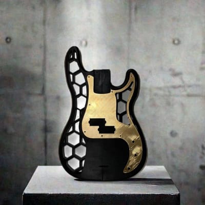 3D Geprinte Gitaar Elektrische Gitaar Onderdelen DIY Gitaar Custom Gitaar Gitaar Decoratie Honingraat Design | 50 cm / 19.7 inch / Black