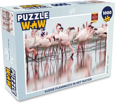 Puzzel Kudde flamingo's in het water - Legpuzzel - Puzzel 1000 stukjes volwassenen