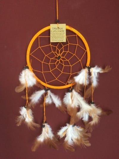 Dromenvanger / Dreamcatcher Ø18cm zonder kleintjes  - oranje