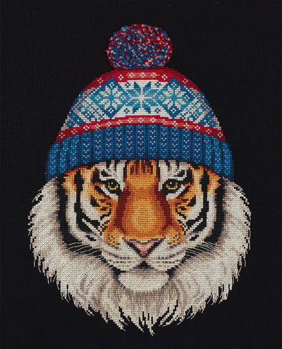 PANNA Theo The Sports Tiger - Kruissteekset - 21.5 x 29 cm - DIY pakket volwassenen