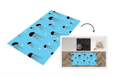 Keukenloper - Loper keuken - Kwallen - Dieren - Patronen - 120x60 cm - Keukenloper vinyl