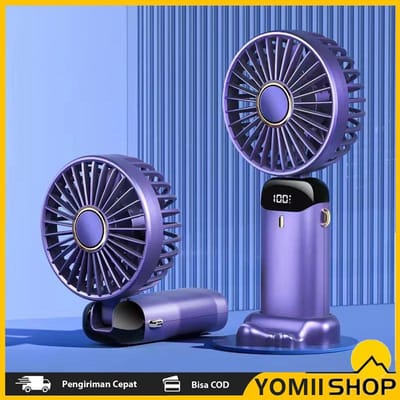 Mini ventilateur portatif pliable d'aromathérapie, ventilateur de bureau, support de téléphone, 5 vitesses réglables blue
