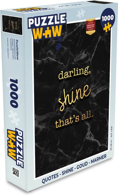 Puzzel Quotes - Shine - Goud - Marmer print - Legpuzzel - Puzzel 1000 stukjes volwassenen