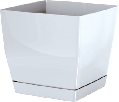 Bloempot Vierkant Dukp 14x14x12,4cm WIT Prosperplast