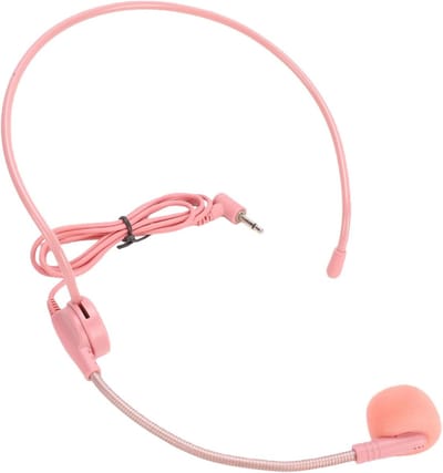 Nep Microfoon Headset - Speelgoed Microfoon - Cosplay Podium - Draaibare Microfoon - 24.5 x 17 x 3 cm - Zachtroze