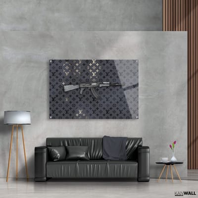 Luxe Canvas Schilderij AK47xLouis | 40x60 | Woonkamer | Slaapkamer | Kantoor | Muziek | Design | Art | Modern | ** 4CM DIK! 3D EFFECT**