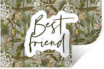 Muurstickers - Sticker Folie - Beste vrienden - Quotes - Best friend - Spreuken - 30x20 cm - Plakfolie - Muurstickers Kinderkamer - Zelfklevend Behang - Zelfklevend behangpapier - Stickerfolie