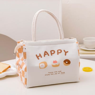 Leuke draagtas - Geïsoleerde lunchtas - Geïsoleerde tas - Perfect voor strand en kamperen - Compact en elegant - Preppy stijl - Patroon met sandwichkoekjes