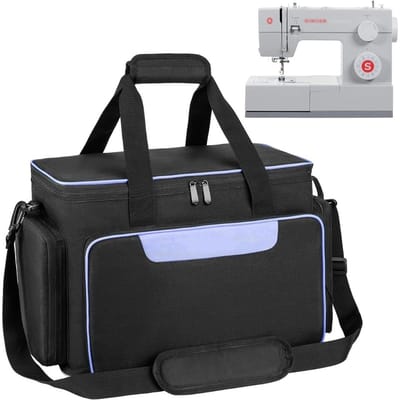 Zylo® Naaimachine Tas - Naaimachine voor Beginners - Mini-Naaimachine met Voetpedaal - Zwart - 43cm x 31cm x 24cm