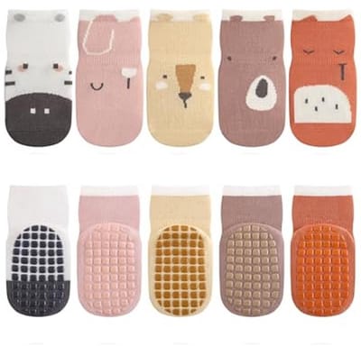 Babysokken - Peutersokken - Veilig Lopen - Antislip Zolen - 5/10 Paar - Dierenthema