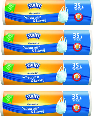 Swirl Handvatten vuilniszakken-Pedaalemmerzakken 35L - 4 rollen