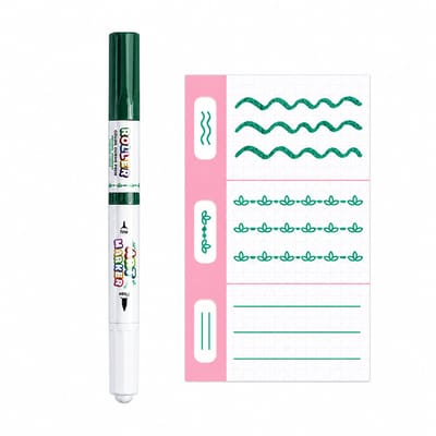 Decoratieve contourpen - 15.8cm, klaverbladmotief - 3-in-1 kleuren, sierranden en omlijnen - Dubbelzijdig voor journals en handgemaakte posters - Los verpakt