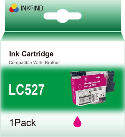 INKFIND LC527 Magenta inktcartridge compatibel met Brother LC527 LC-527 Magenta geschikt voor Brother MFC-J4350DW/J4550DW - 1-pack Magenta