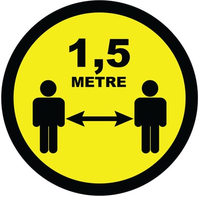 Antislip vloerstickers met beschermlaag - COVID-19 VLOER - VERPLICHTE AFSTAND BEWAREN - 1 sticker van 40x40 cm