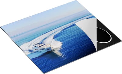 Chefcare Inductie Beschermer Jachtboot op het Water in een Bocht - 60x50 cm - Afdekplaat Inductie - Kookplaat Beschermer - Inductie Mat