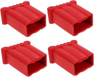 Laddervoeten Rubberen Pad - Ladderkussens Antislip - Veiligheid Verhogend - Verdikt Ontwerp - 8 x 7 x 3.7 cm - Rood