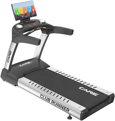 CARE CLUB RUNNER TFT - Professionele loopband - Maximale snelheid 25 km/u - 8 programma’s - Gemotoriseerde helling - Multimediascherm - Voor gebruik in de sportschool of thuis