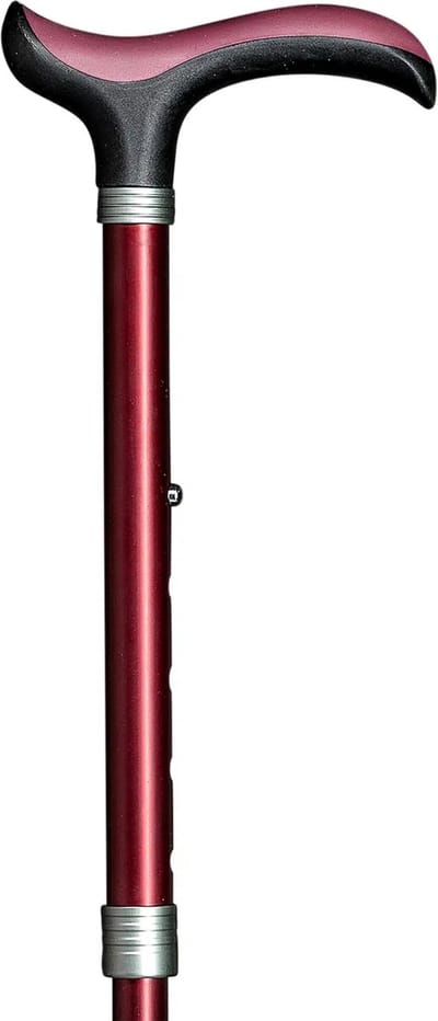 Gastrock Verstelbare wandelstok - Bordeauxrood - Soft Derby handvat - 5 niveaus - Verstelbaar - Lengte 84 - 94 cm - Aluminium - Gewicht 260 gram - diameter wandelstok 16 mm - Wandelstokken - Voor dames en heren - Uitschuifbare wandelstok
