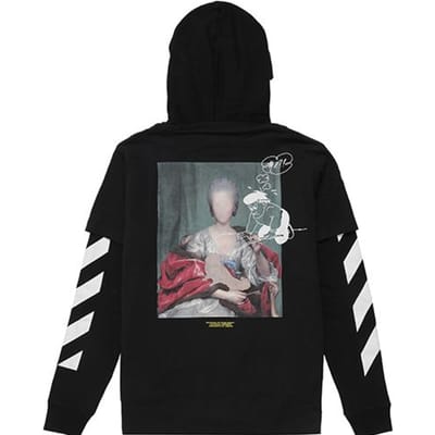Off-White Achterprint Foto Twee Delige Hoodie Heren Tops Zwart OMAB033E191850051088 S gray