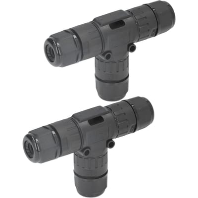 2 Stuks T-Type 3-Weg 3-Draads Verbindingsdoos Connector Waterdichte Connector voor Buiten LED Stroomaansluiting