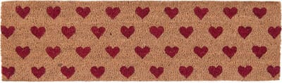 Clayre & Eef Deurmat 75x22 cm Rood Kokos Hart