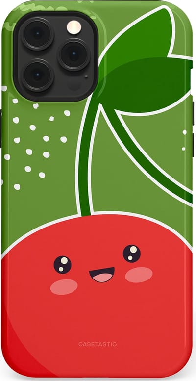 Casetastic Hoesje Geschikt voor Apple iPhone 12 Pro Max Magsafe - Stijlvolle Beschermende Duo-layer Case - Kersenkus
