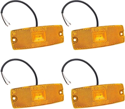 4 stuks 12 V 24 V LED zijmarkeringslicht oranje voor vrachtwagen, aanhanger