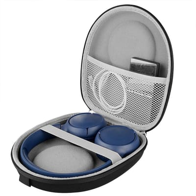 Dailygoody - Draagtas voor hoofdtelefoon - Beschermende tas - Zwart - Oplader opslag - Harde tas met kabel