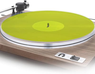 Turntable Mat voor 12 Inch Platenspeler, Vermindert Geluid en Verbetert Bass, Antislip Acryl Mat 300x300x3mm (Transparant Geel)