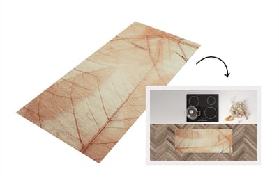 Keukenloper - Loper keuken - Bladeren - Plant - Natuur - 120x50 cm - Keukenloper vinyl