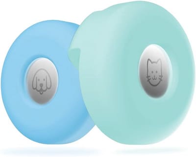 Hondenhalsband AirTag houder - Siliconen beschermhoes voor huisdieren - 2 stuks, blauw en groen