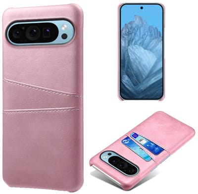 Back Cover met Opbergvakjes + Glas Screenprotector voor Google Pixel 10 / 10 Pro _ Roze Goud