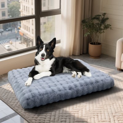 BingoPaw hondenmand voor grote honden XL, wasbaar, zacht hondenkussen, hondenmat voor grote en middelgrote honden, antislip onderkant, ademend, huisdierenmand, hondenmatras grijs, 105x70x12 cm
